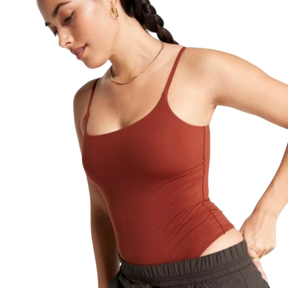 Calia Inspire Tank Cami Red Brown Bodysuit Size XL